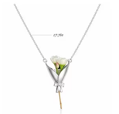 Flower Bouquet Necklace Flower Holder Necklace